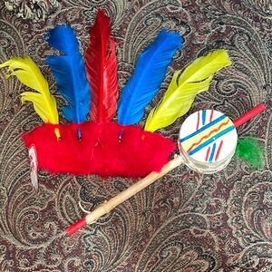 Colorful Feathered Kids Costume Set